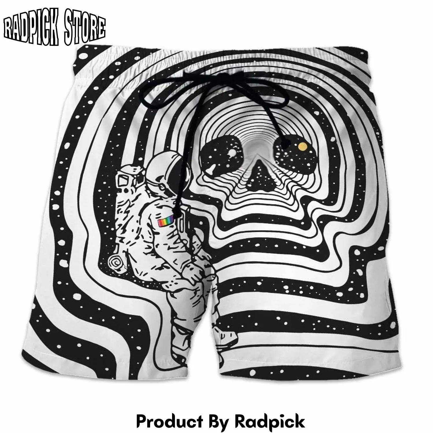 Radpick 3d custom beach shorts swim trunks skull astronaut rp631616
